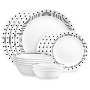 Corelle Classic City Block, 16-Piece, Dinnerware Set