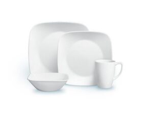 Corelle Square 16-Piece Dinnerware Set, Pure White, Service for 4
