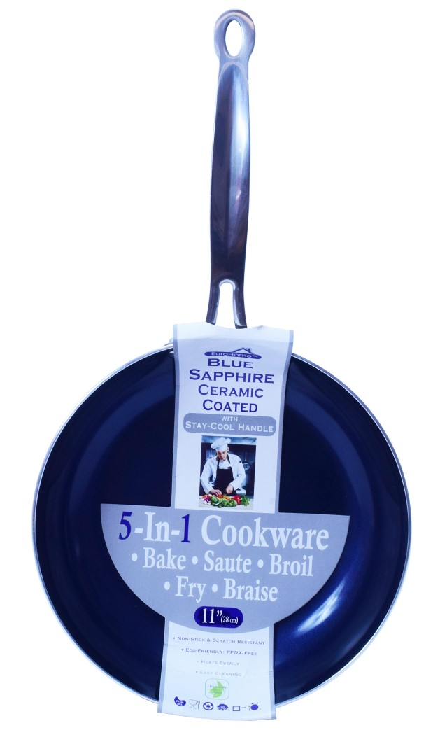Blue Sapphire Ceramic Coated Non Stick Frying Pan 11'' Frypan Eco Friendly Cook