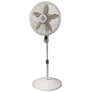 LASKO 1880 18” PEDESTAL FAN WITH REMOTE CONTROL & PROGRAMMABLE TIMER WHITE