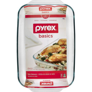 PYREX BASICS GLASS BAKEWARE 4.8 QT