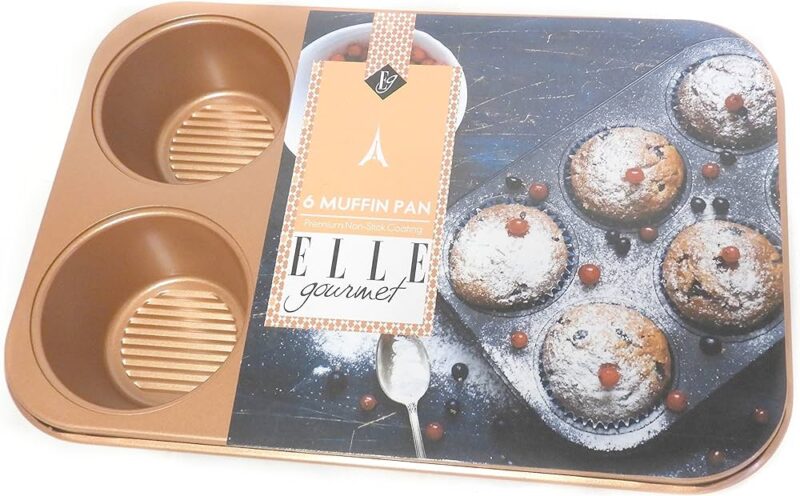 Elle Gourmet 6 Muffin Pan Premium Non Stick Coating