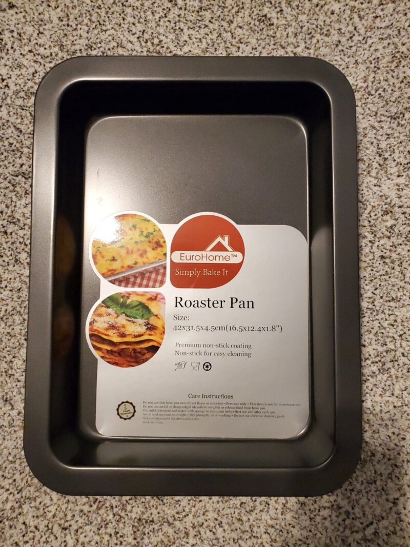EuroHome Premium Non-Stick Roaster Pan 16.5" X 12.4" 1.8" Easy Clean