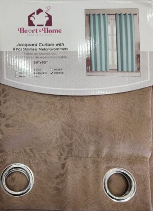 Heart & Home Curtain (54″ x 90″) – Coffee Style 002