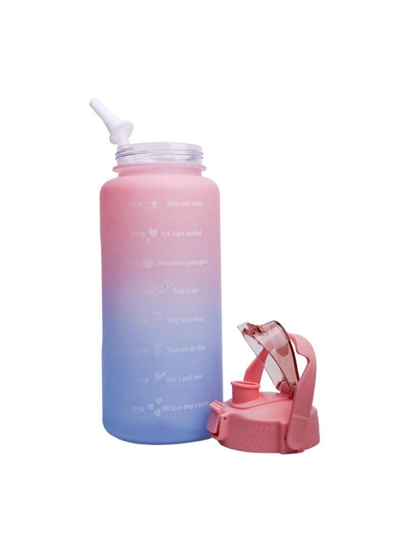 Motivational Travel Water Bottle 400ml - Pink Blue - Image 2