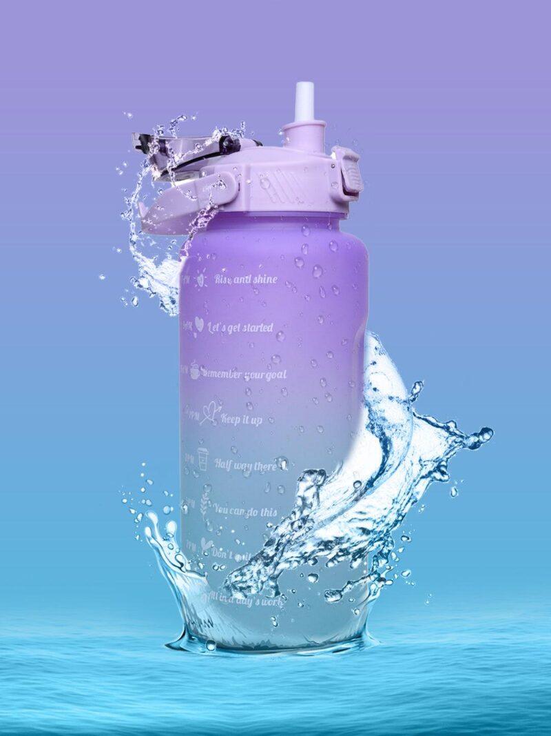 Motivational Travel Water Bottle 400ml - Purple Blue - Image 5