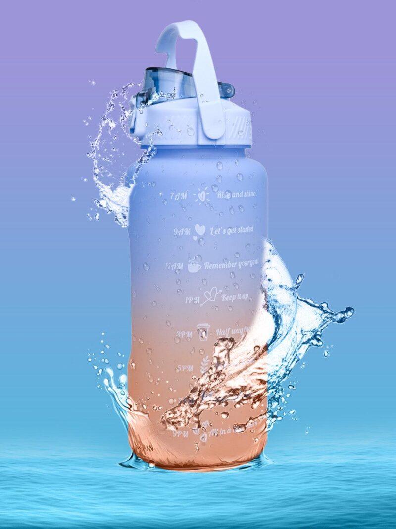 Motivational Travel Water Bottle 400ml – Blue Orange - Image 3