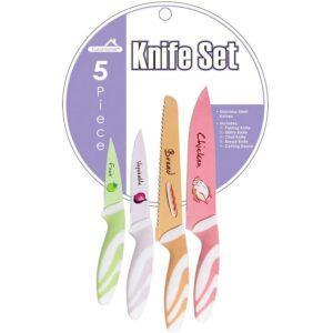 Eurohome 5 Piece Stainless Steel Knife Set