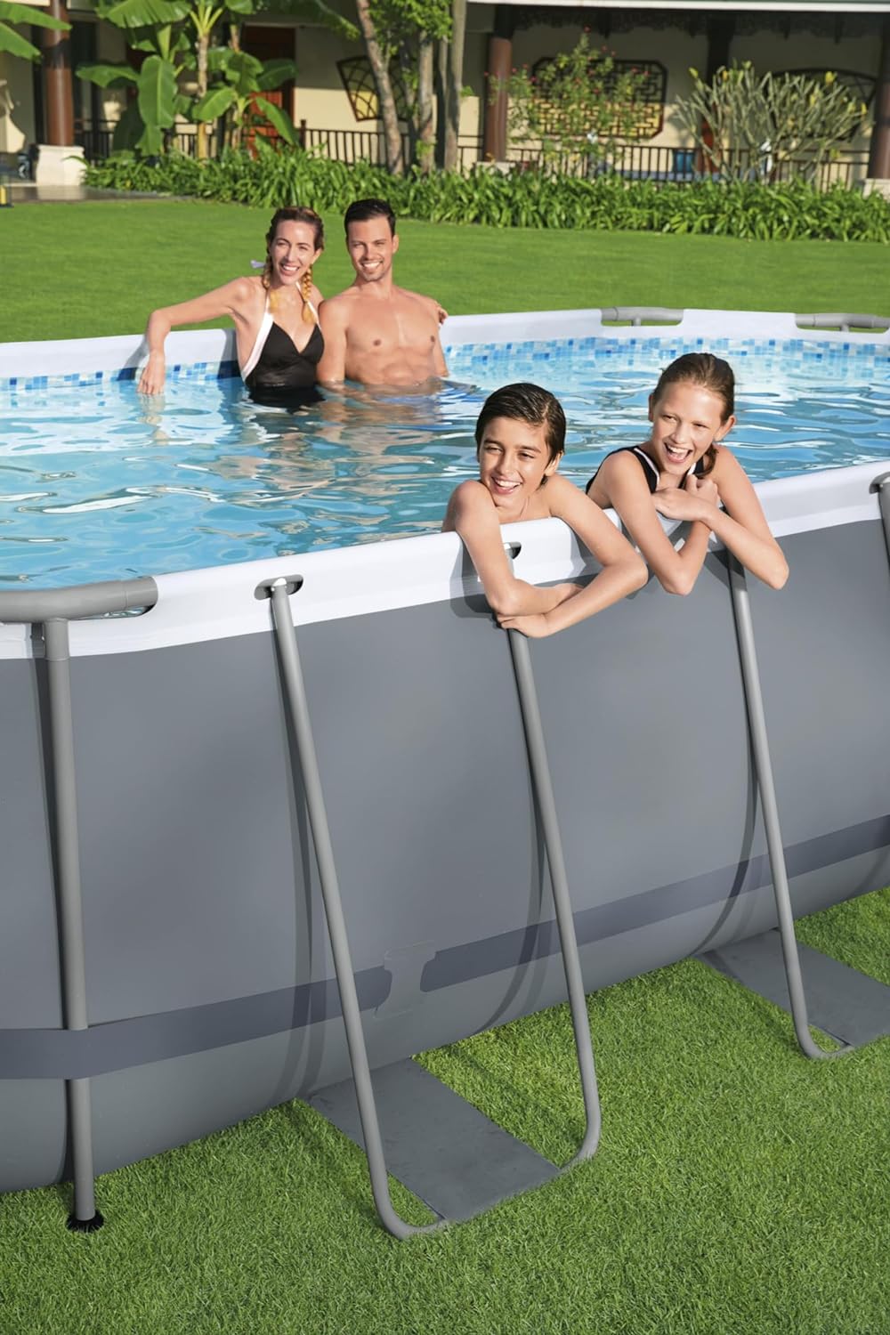 Bestway Power Steel 14' x 8'2" x 39.5" Oval Above Ground Pool Set | Includes 530gal Filter Pump, Ladder - Image 4