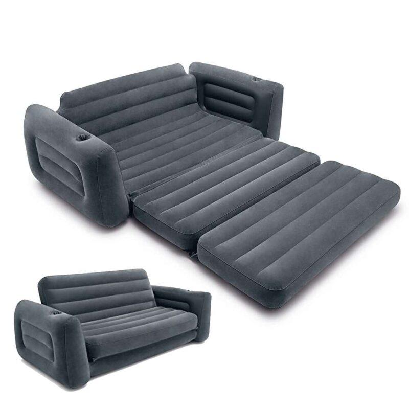 Intex Pull Out Inflatable Sofa & Bed, Grey - Image 5