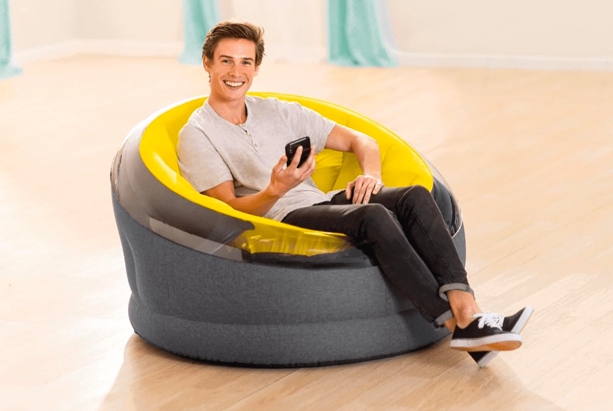 Intex Empire Inflatable Chair Yellow 44" X 43" X 27" - Image 3